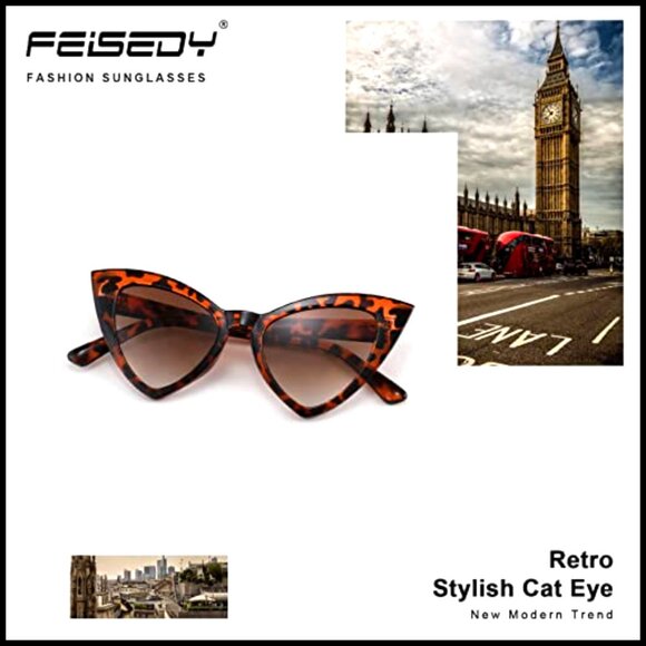 Retro Cat Eye Sunglasses with UV400 Protection Plastic Frame main image 4